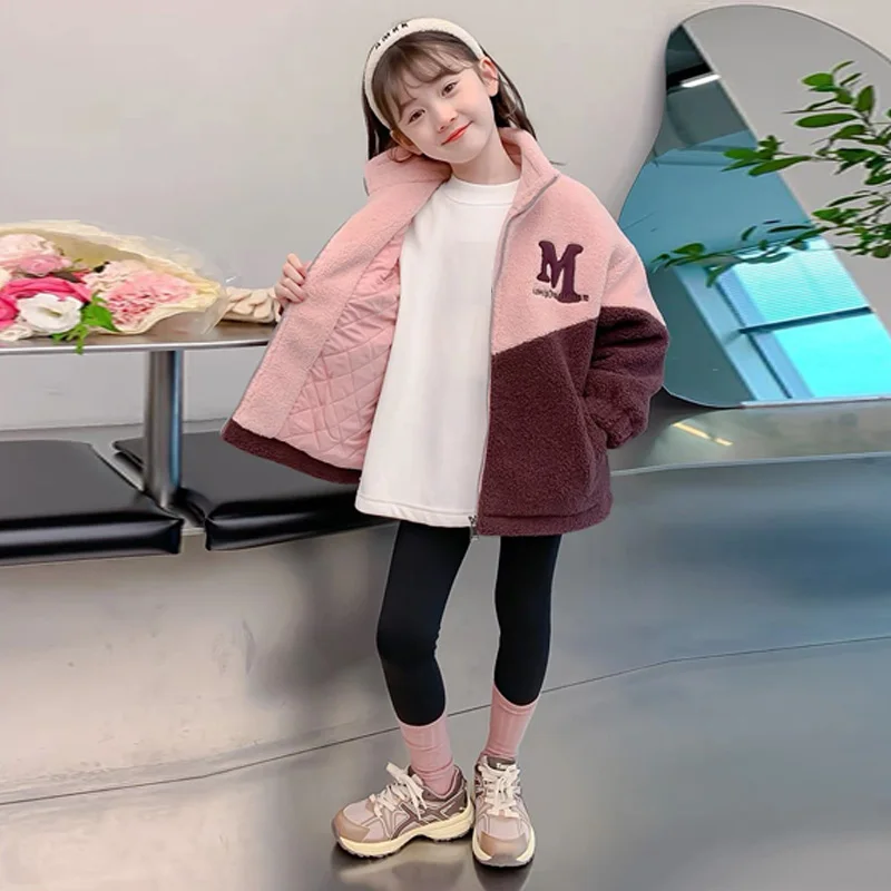 4-14Y الفتيات أفخم السترات 2025 جديد للأطفال سميكة معاطف الاطفال رسالة الشتاء ملابس خارجية المراهقين موضة القطن الملابس الدافئة #5