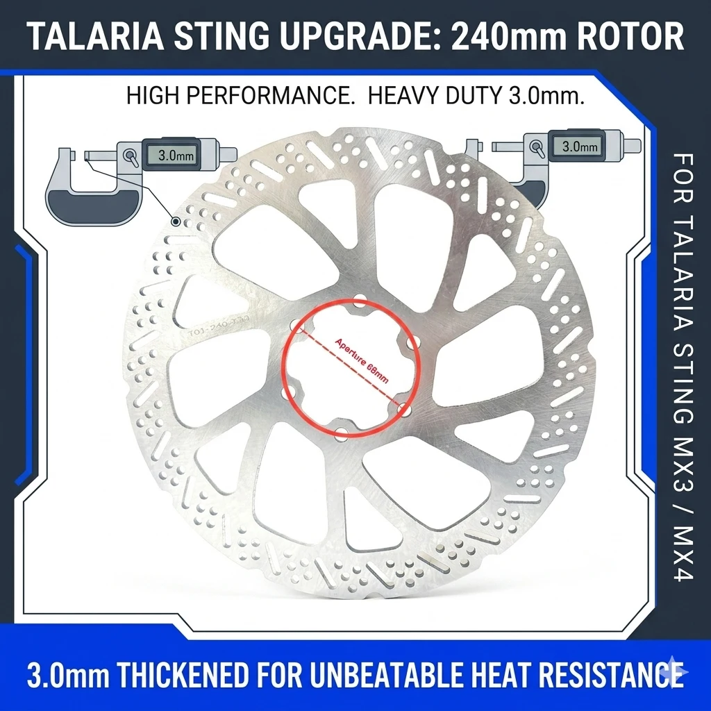 240mm Rear/Front Brake Disc Rotor for Talaria Sting MX3 MX4-3.0mm Thickened High Performance Off-Road Braking System Disc