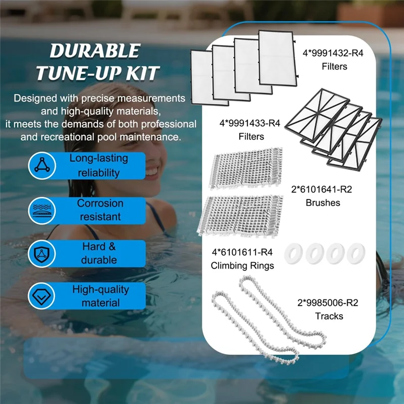 A92P 6101641-R2 مجموعة ضبط الفرشاة لـ Maytronics Dolphin Nautilus CC Plus 9985006-R2 مسارات استبدال منظف حمام السباحة التلقائي P