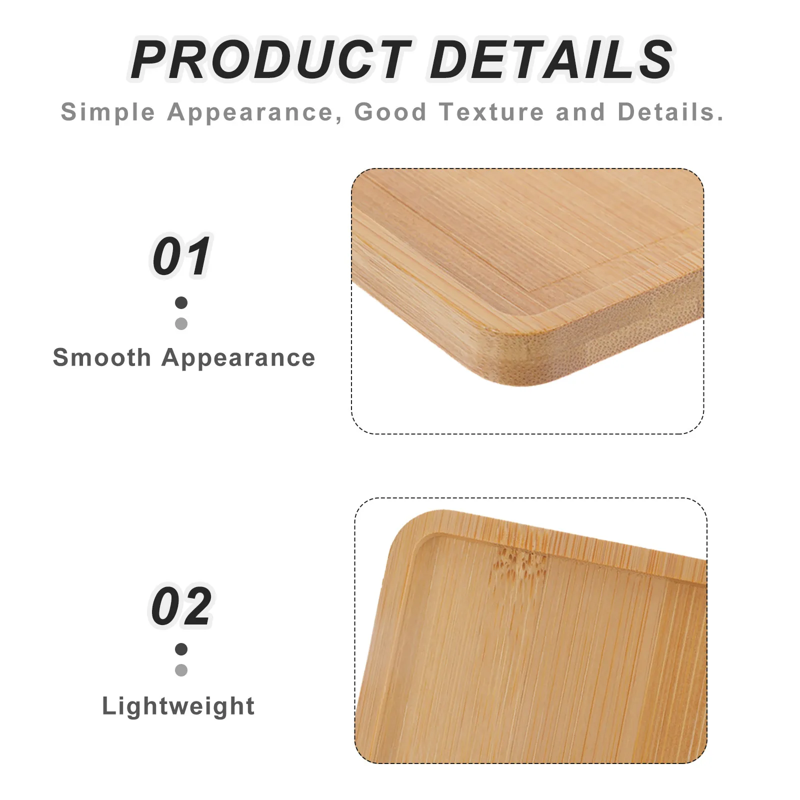 8Pcs Square Bamboo Coaster Blanks Unfinished 5 Inch Bamboo Tray Mosaic Base Boards for DIY Crafting Resin Glass Art Projects