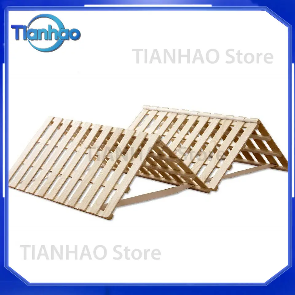 Four-fold Floor Bunk Bed Board for Moisture-Proof Tatami Breathable Row Skeleton Bed Made of Paulownia Solid Wood for Lunch