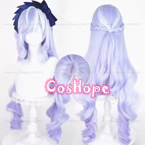 ZZZ Vivian Cosplay Wig 95cm Long Curly Purple White Wig Cosplay Anime Cosplay Wigs Heat Resistant Synthetic Wigs for Costume
