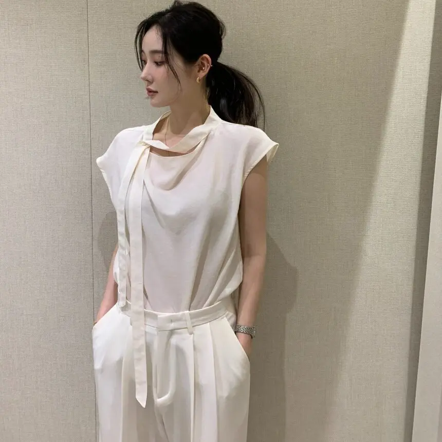 

Sweet Bow Tie Short Sleeve Shirt Women's Fashion Casual Style Versatile Sweetness Dongda Gate New Arrival Female Top