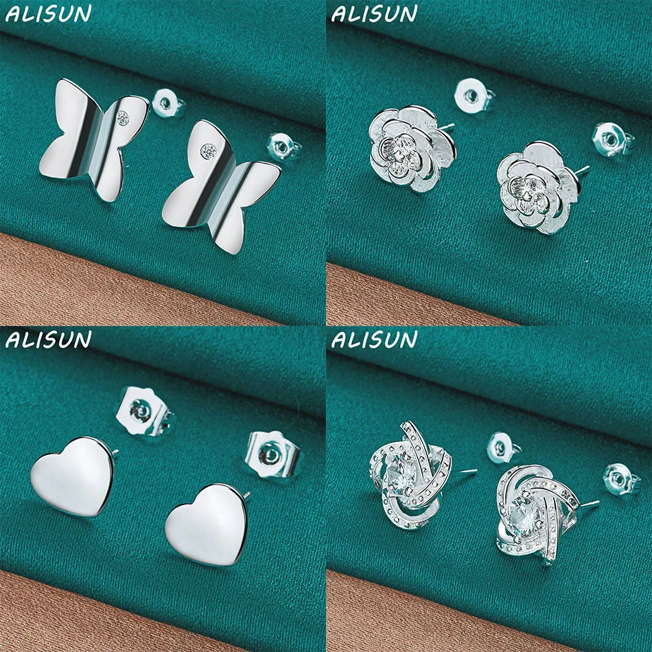 

ALISUN 925 Sterling Silver Earrings Stud Earrings For Women Charm Trend Birthday Gifts Fashion Party Fine Jewelry