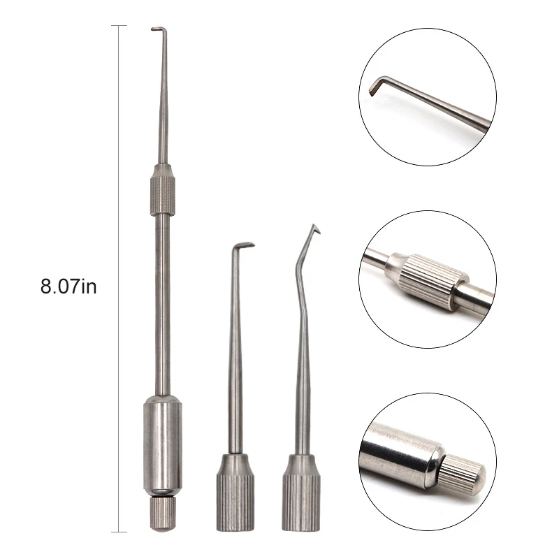 1 Set Dental Manual Crown Remover With 2 Tips Stainless Steel Manual Control Button Remover Dentistry Lab Clinic Tool