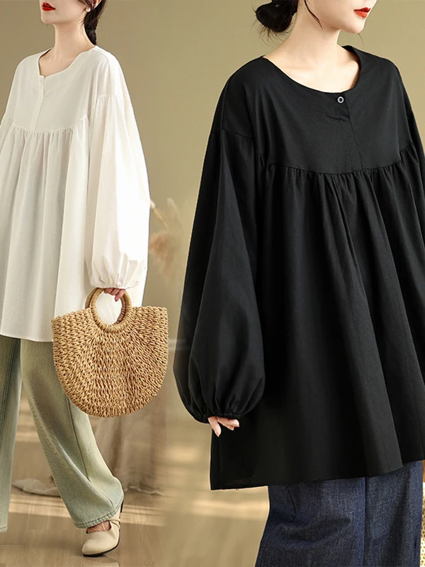 

Casual Loose round Ne irt Women's Faionable Slimming Top Single Patchwork Design Comfortable Breathable Spring Summer