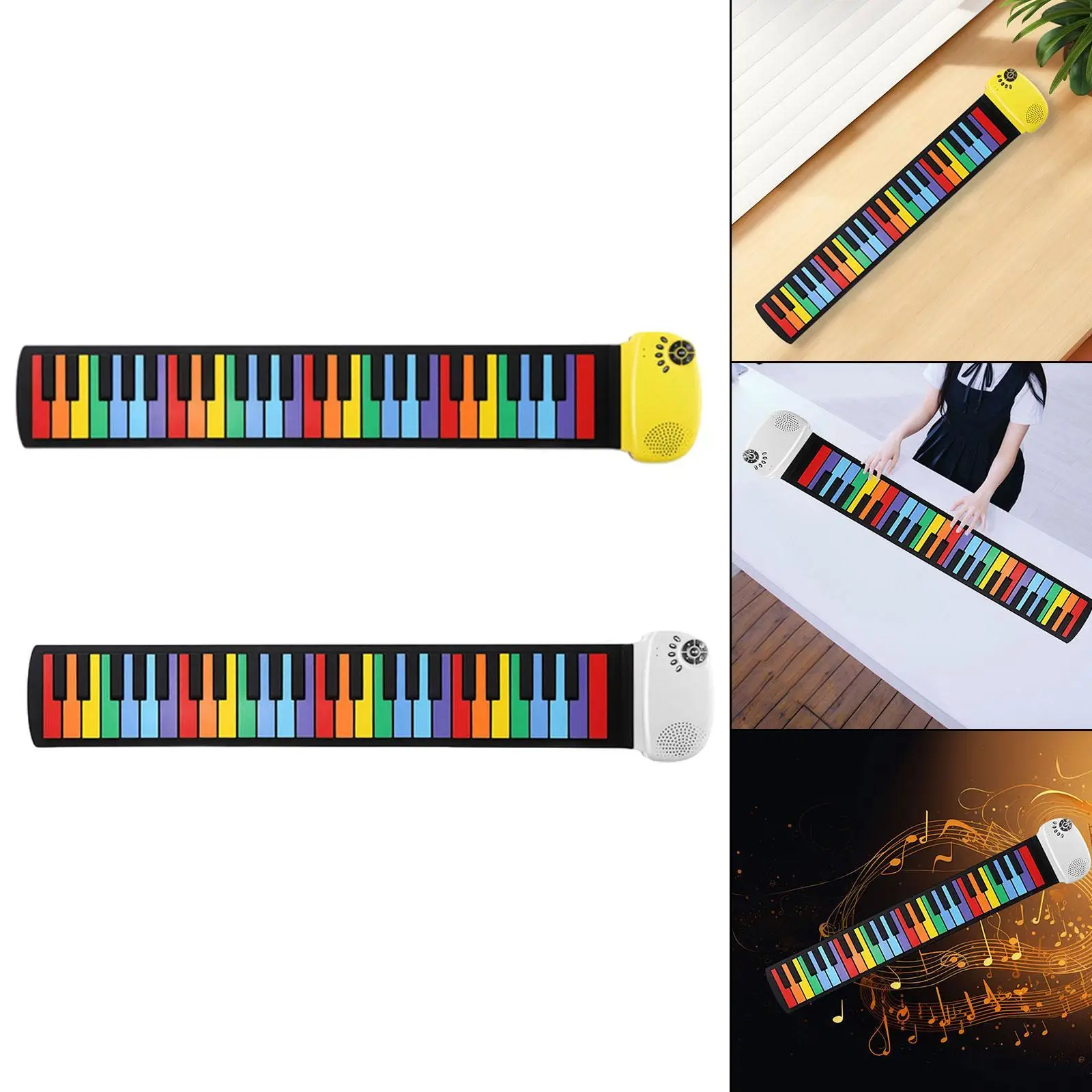 Piano enrollable de 49 teclas, instrumentos musicales, Piano de viaje, Piano plegable eléctrico Digital portátil para niños, principiantes y adultos