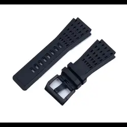 PCAVO Quality Soft Dustproof 34mm*24mm Black Rubber Watchband For Bell Watch Strap Ross BR01 BR03 Bracelet Belt