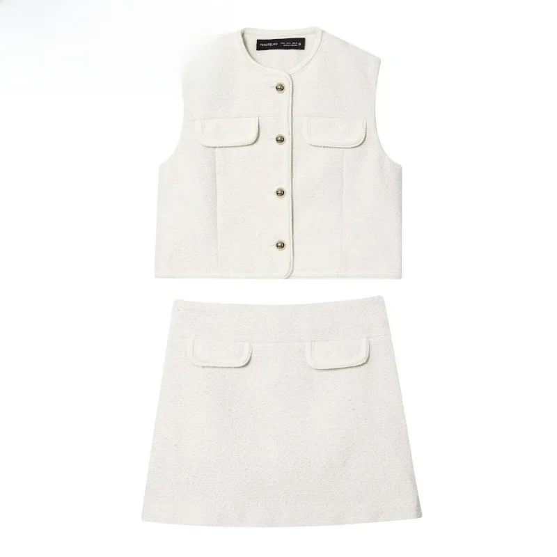 ฤดูใบไม้ร่วงมาใหม่ล่าสุดผู้หญิงแฟชั่นชุดวงกลมเสื้อกั๊ก FCE กระโปรง 292239 29233 เฟรนช์ สเลสีบริสุทธิ์ผู้ใหญ่สวมใส่