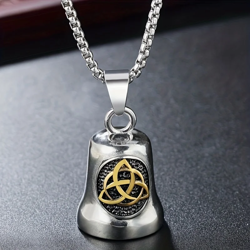 1pc New Retro Celtic Knot Bell Pendant Men Women Fashion Charm Viking Rider Bell Necklace Jewelry Gift