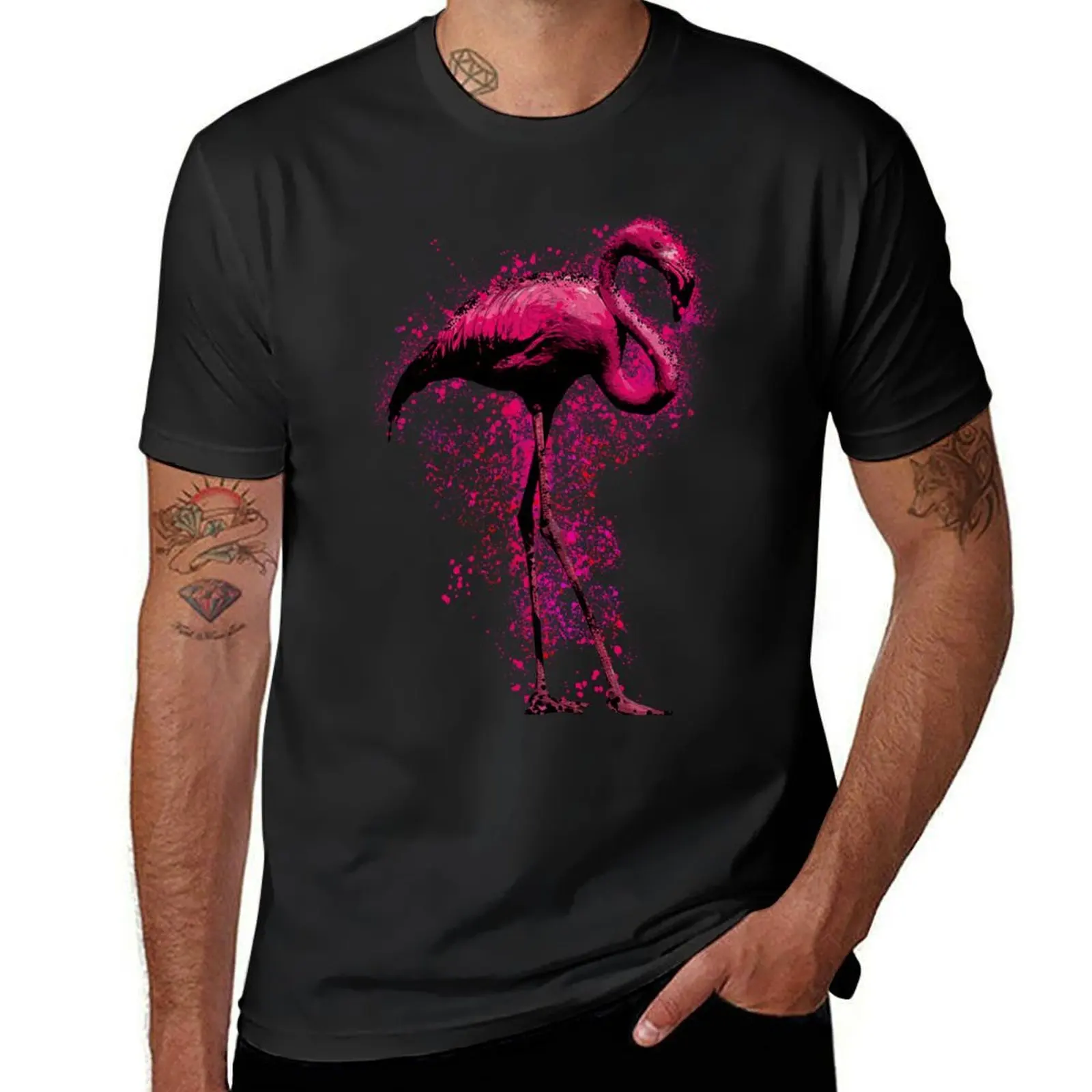 Wild Flamingo T-Shirt summer clothes customs Short sleeve tee men