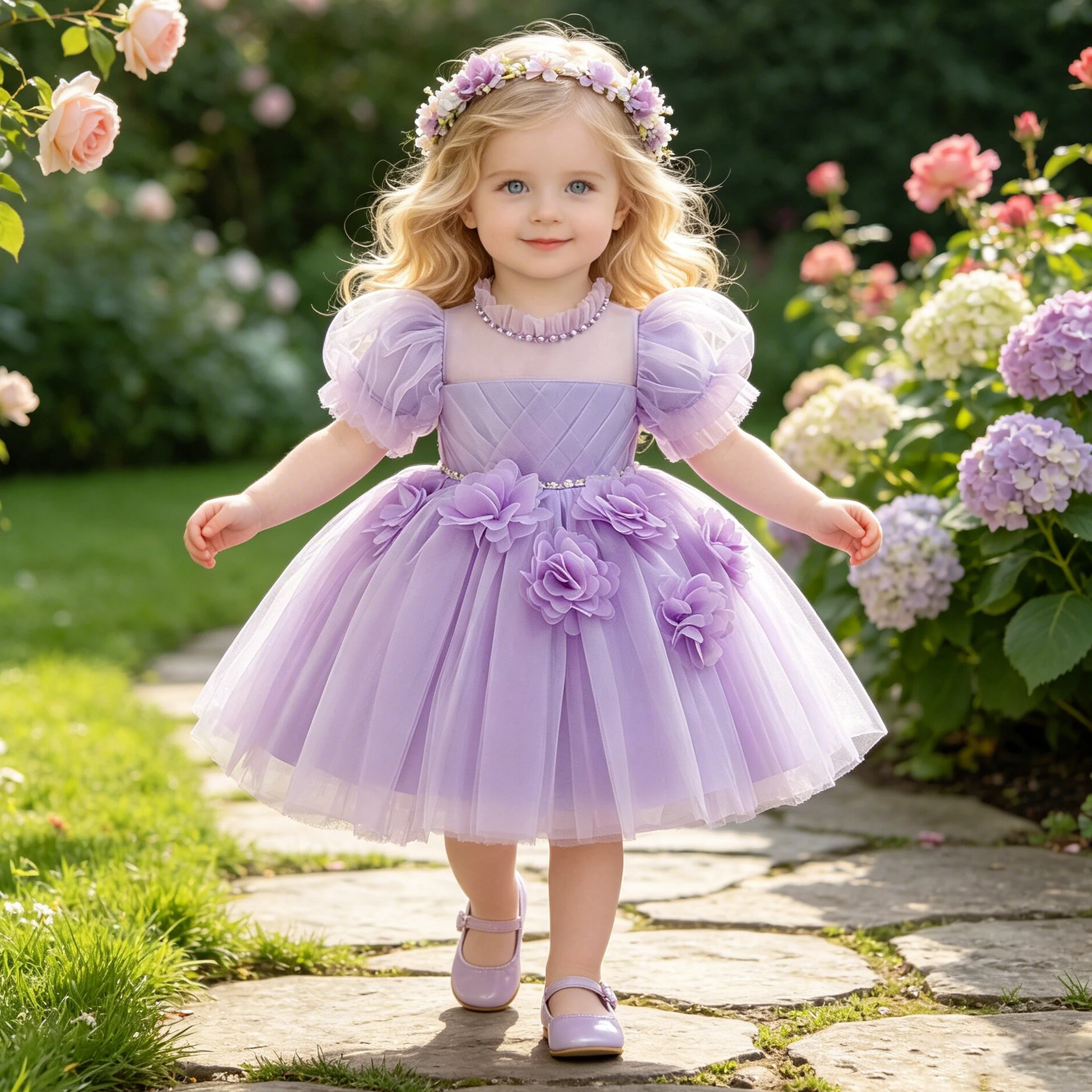 Kleinkind Blumen Party Baby Mädchen Kleid Elegantes Taufkleid 1. Geburtstag Hochzeit Prinzessin Ballkleid Mädchen Gala Brautjungfern Abendkleid