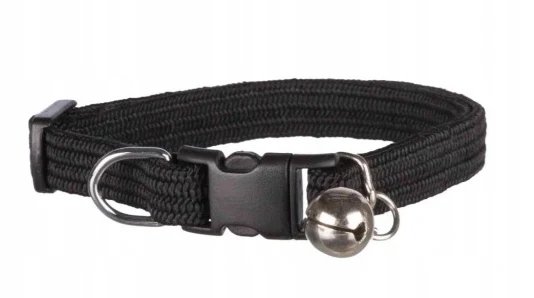Zwarte elastische kattenhalsband