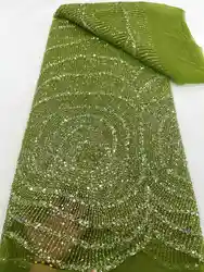 Tela de encaje con cuentas pesadas de lujo para mujer, Vestidos de Noche de Dubái, vestido de sirena árabe para fiesta de boda y graduación, 2024