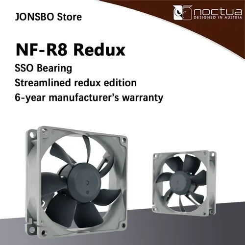 Noctua NF-R8 Redux 80 mm x 80 mm x 25 mm 1200 RPM Ventilador de bajo ruido Caja de ventilador de 8 cm Rodamiento SSO 6 años de garantía