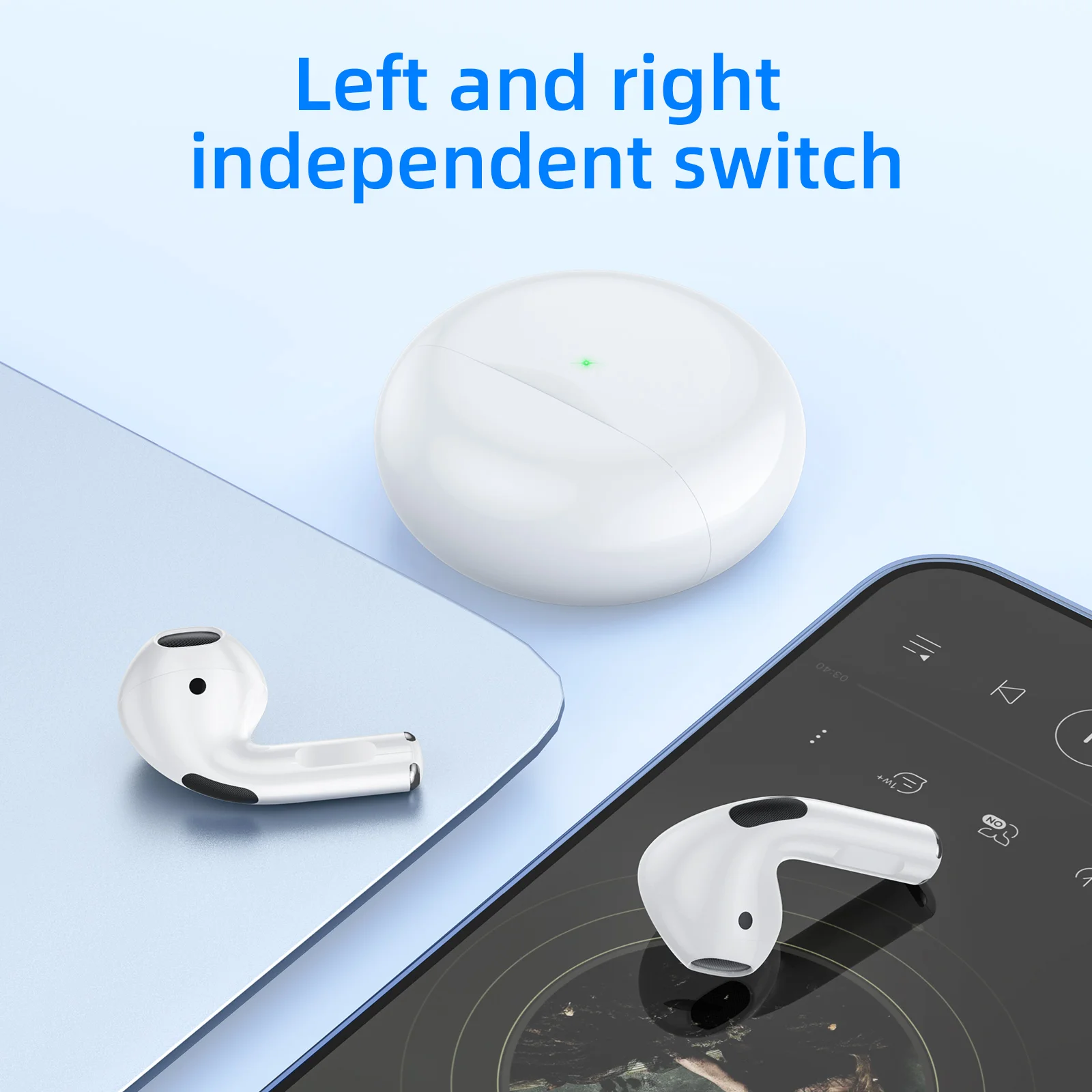 Hoco ew24 mini fone de ouvido bluetooth sem fio alto sons semi-in-ear música baixo fones de ouvido para iphone android móvel branco