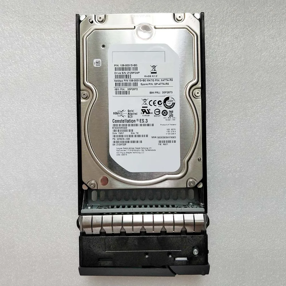 4TB para disco duro de servidor NetApp X477A-R6 SP-477A-R6 108-00315 4T SAS 3,5"