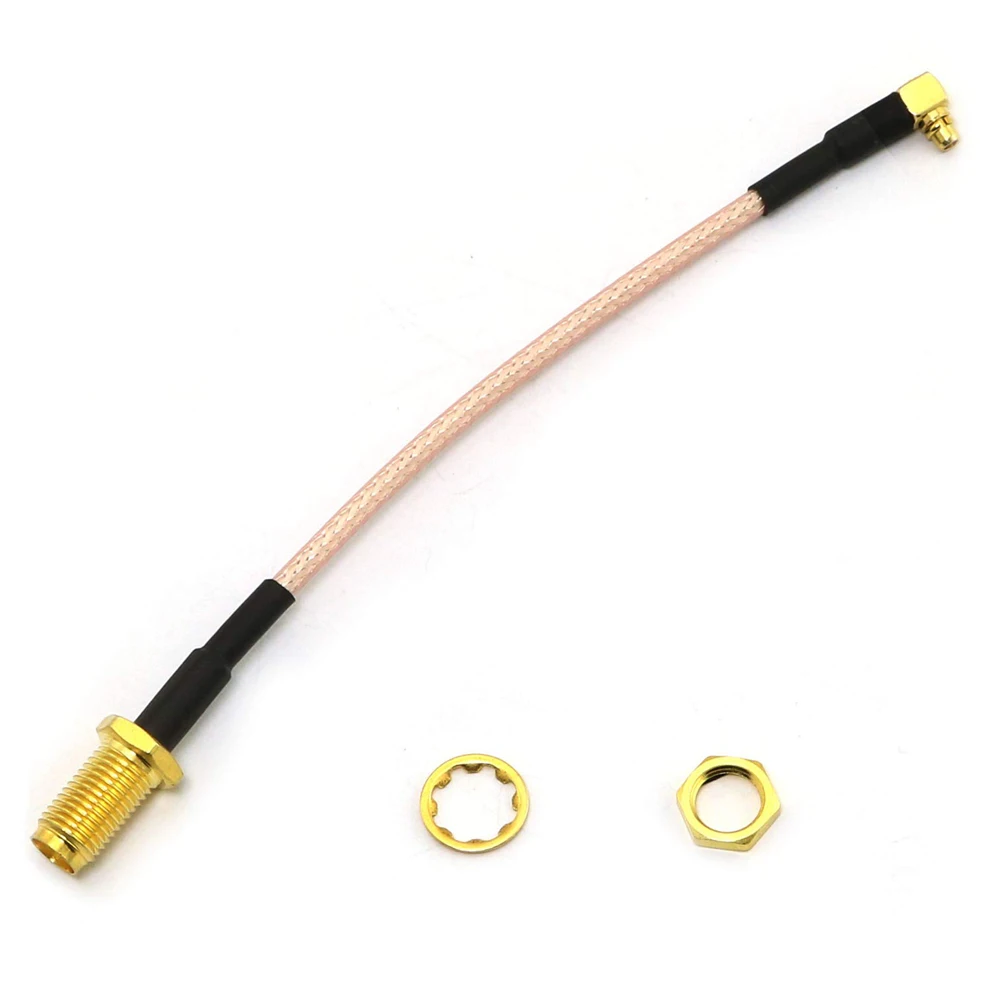100 pieces of right-angle over-the-ear adapter cable, copper SMA female nut Jack to MMCX male plug, RG316