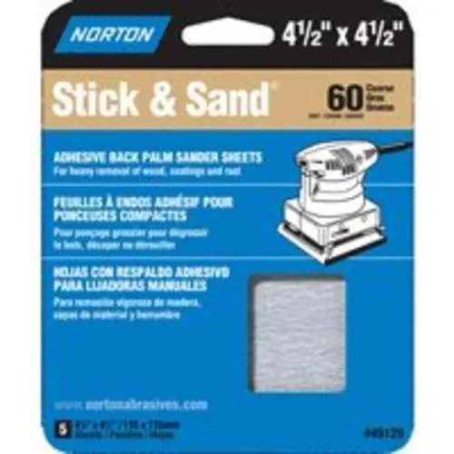 

4.5x4.5 Stick & Sand Sheet 60 - High-Grip Adhesive for DIY Projects, Easy Application