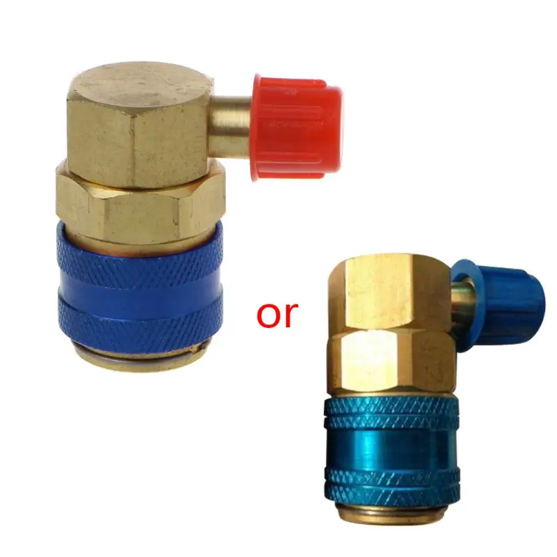 Auto R134A Adapters Manifold Gauge Quick Coupling Conditioning Refrigerant Coolant Adjustable High Low Pressure Durable