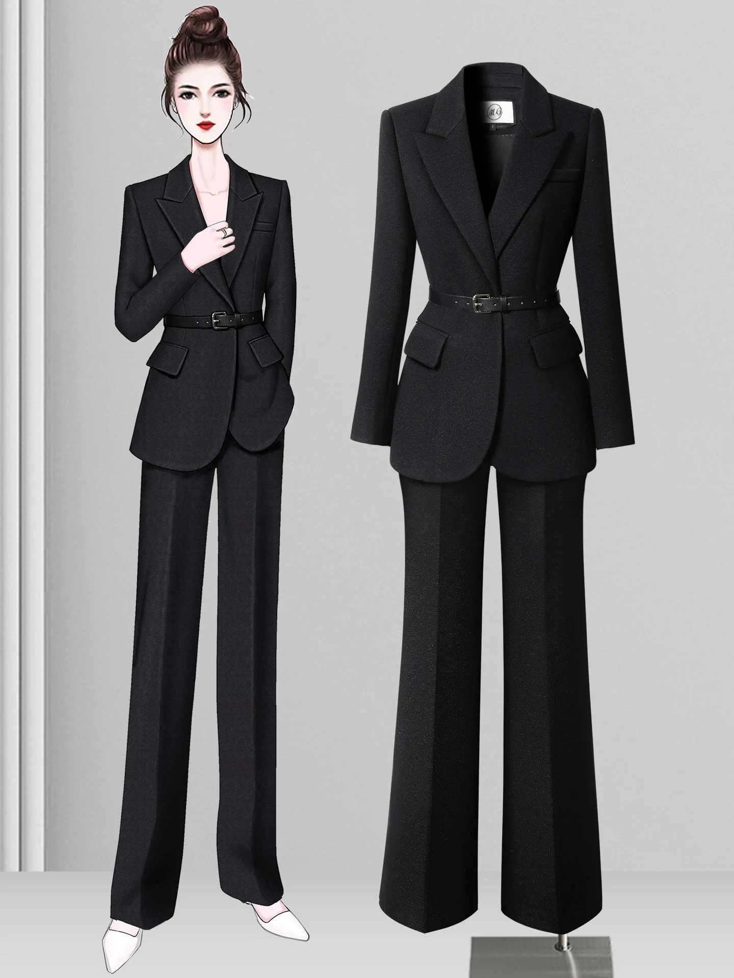 Black Suit Set for Women Winte - đánh giá và giá Women Formal Wear Western