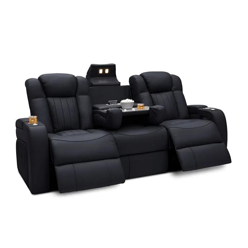

Leather sofa first layer cowhide home theater movie viewing electric adjustable multi-functional living room intelligent light