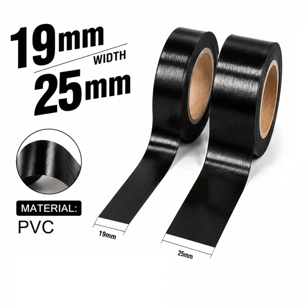 PVC Electrical Insulation Tape Flame Retardant Waterproof Self Adhesive for Home Industrial Use Wire Protection Tape19/25mmx30M