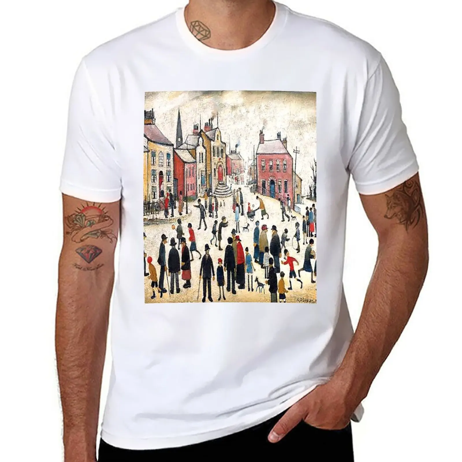 New l s lowry 1887 1976 C N 10 T-Shirt black t shirt graphics t shirt tshirts for men