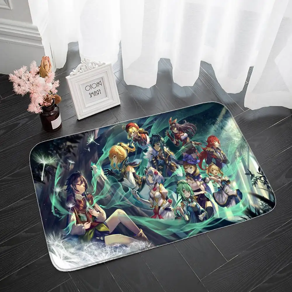 

Genshin Impact Floor Mat Entrance Doormat Bath Mats Non-slip Mat Carpets Carpet Entrance Of House Custom Kitchen Foot Mat Cute R