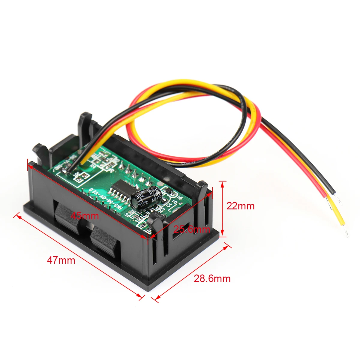 0.56 "LED الفولتميتر الرقمي DC5V-120V 3 سلك الجهد متر مقياس فاحص لتقوم بها بنفسك مع عكس حماية قطبية فاحص صغير