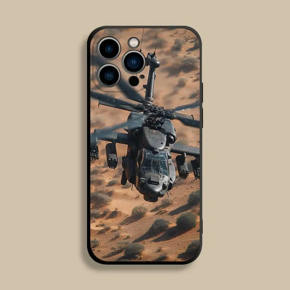 Чехол для телефона с вертолетом для iPhone 17,16,15,14,13,12,Pro,Max,Plus,E,SE4,Air,Mini,черный мягкий чехол