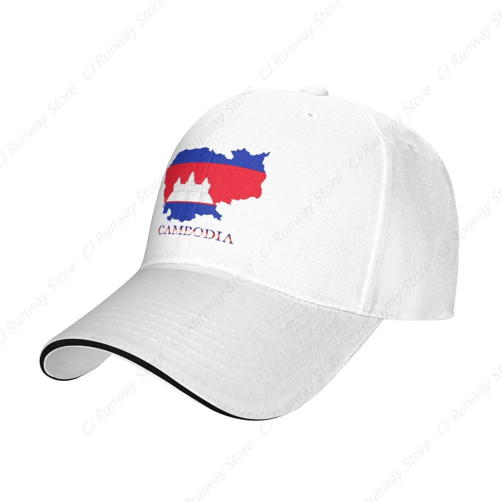 Cambodia Cambodian Flag Map Baseball Cap Dad Truck Flat Bill Snapback Brim Sports Hip Hop Hat for Men Women