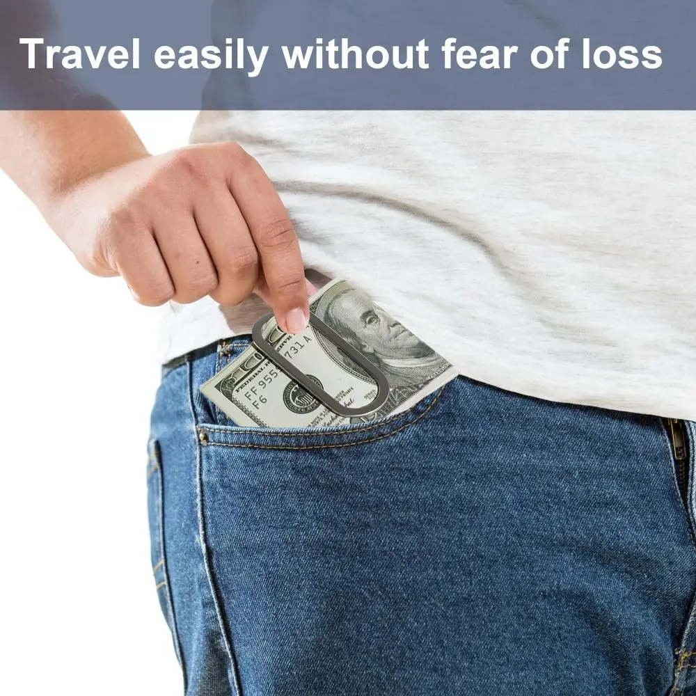 Handiness Creative Money Clips Ultra Thin Stainless Steel Banknote Folder Minimalist Paper Clip Wallet Travel