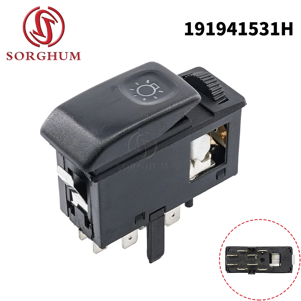 SORGHUM Car Black Headlight Head Light Switch For VW Golf Mk2 Jetta II Mk 83-92 191941531H 191941531A