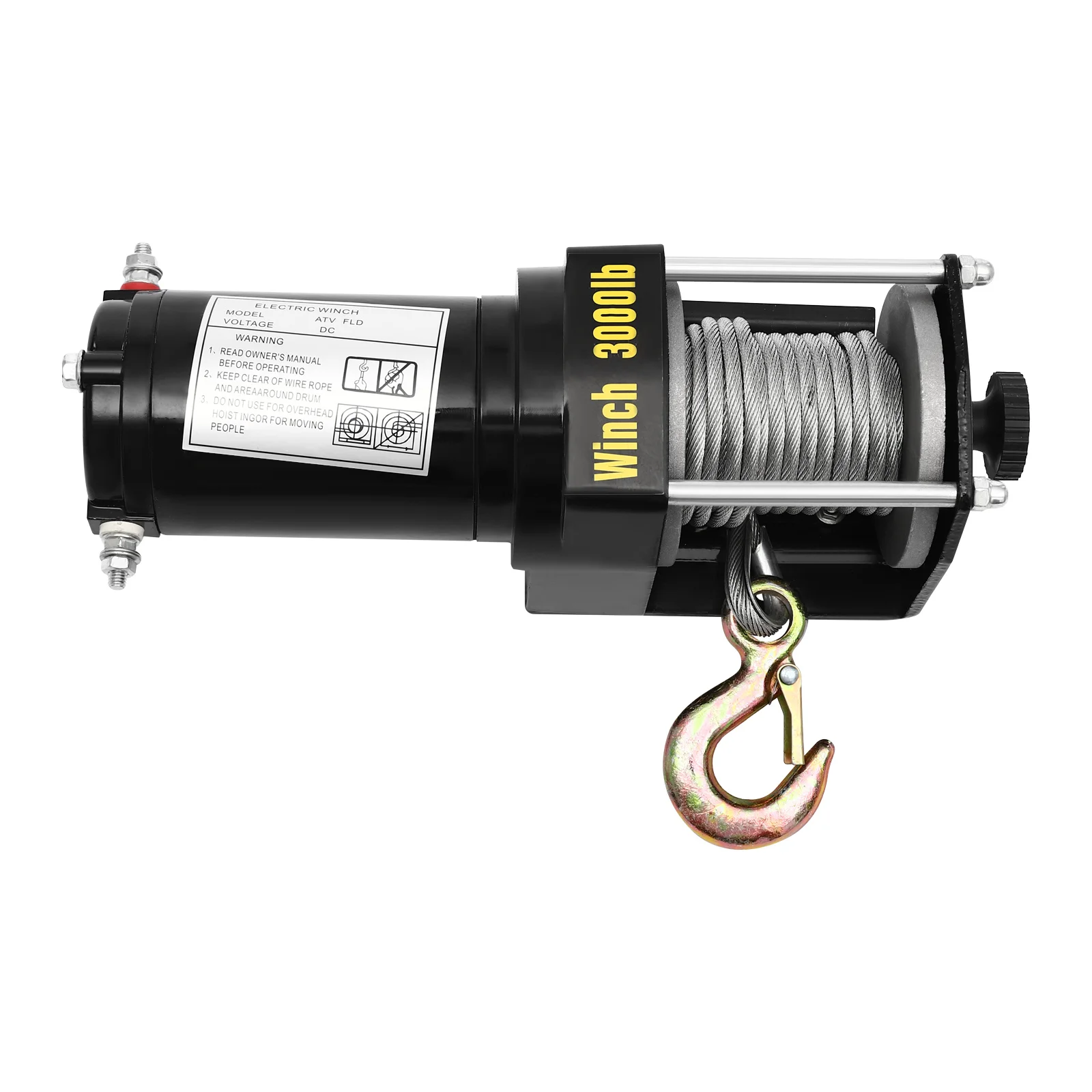 12V elektrische lier, 3000 lbs elektrische lierkit, elektrische lier met bedrade bediening, 136:1 overbrengingsverhouding, IP54 waterdichte beoordeling - afbeelding 2