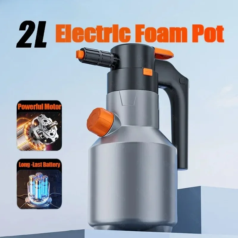 2L Handheld Electric Foam Sprayer Hand Pump Foam Sprayer Snow Foam Cannon Motorized Car Wash Sprayer for Car Wash Home Cleaning