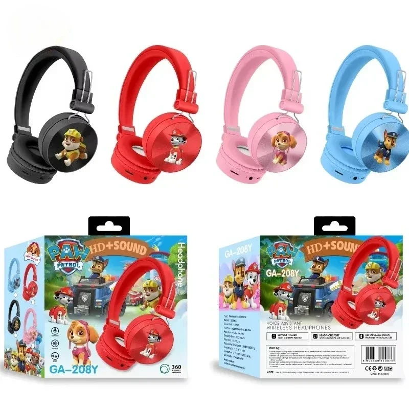 

Paw Patrols Anime Figure Chase Skye 5.0 Bluetooth Headset Folding Series Wireless Sports Wireless Headset Cartoon Earphones Gift