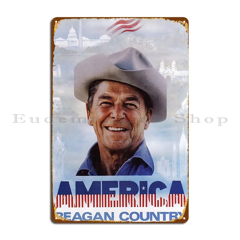 America Reagan Country Vintage 1980s Campaign Poster Metal Plaque Poster Plates Create Cinema Wall Decor Garage Tin Sign Poster