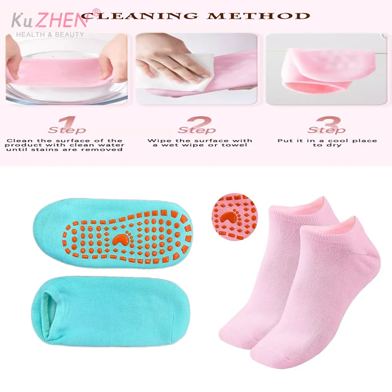 

1 пара увлажняющих носков для ног, хлопковые носки для спа-салона для ног, крем-лосьон, носки для увлажнения, уход за сухими ногами, увлажняющие