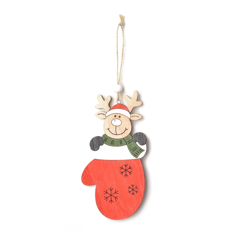 Colored Drawing Hanging Pendant Santa Claus-Snowman-Elk Shape Christmas Tree Hanging Ornament Holiday Decorations Easy Install