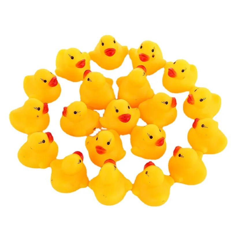 10pcs Children\'s Rubber Duck Squeeze-sounding Dabbling Toys Baby Bathtub Pools Water Game Play  Toys for Kids