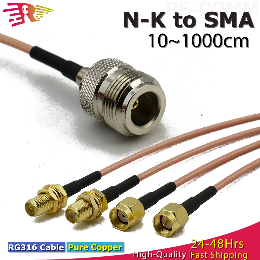 L16 N Female To SMA RPSMA Male Straight Coax Extension Jumper Pigtail RG316 Cable N Type To SMA Connector Crimp Fast Delivery