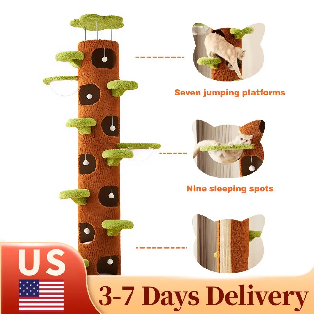 

Большой лесной игровой комплекс для кошек с сизалевой когтеточкой, высокая башня-когтеточка, очень большая игровая башня для кошек для домашних котят