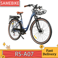 SAMEBIKE RS-A07 Electric Bike 500W Motor 36V 13Ah Battery 28 inch Tire 35km/h Max Speed 80km Max Range Mechanical Disc Brakes