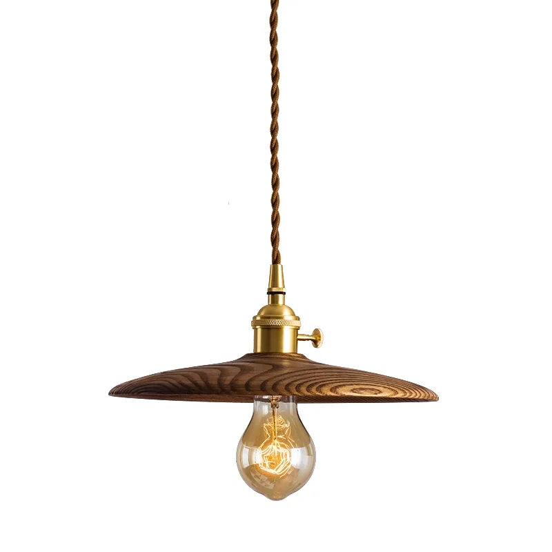 

Vintage Copper Pendant Light with Edison LED Bulb Walnut for Kitchen Dining Room Energy Saving LED Bulb Hanging Lamp