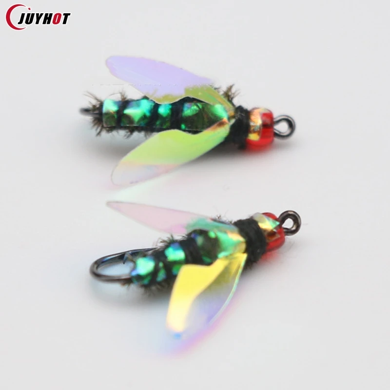 Bionic Fly Lure With Hooks Winged Insect Bait Turn Up Your Mouth Sea ​​Bass Predatory Freshwater Fishing Bait Tackle