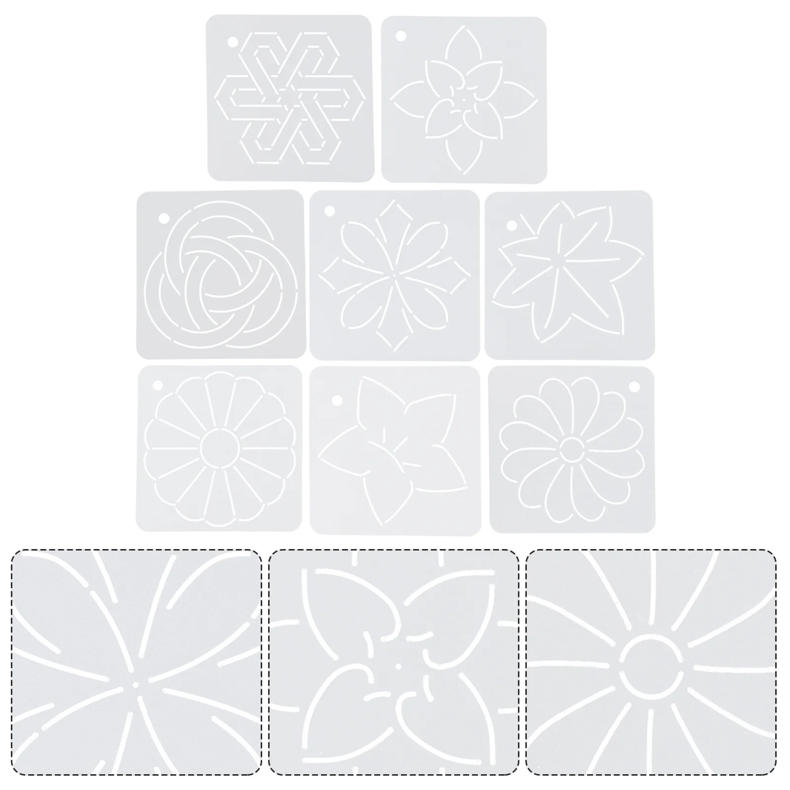 

8Pcs Flower Line Quilting Template Sewing Stencil Patchwork Embroidery Painting Craft Kit for DIY Pillow Curtain Canvas Decor