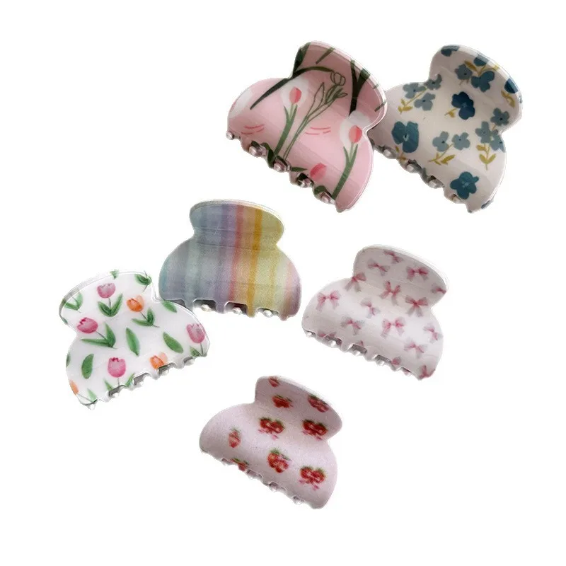 Broken flower series small grab clip advanced sense retro simple hairpin female back head hair accessories shark clip - view 5