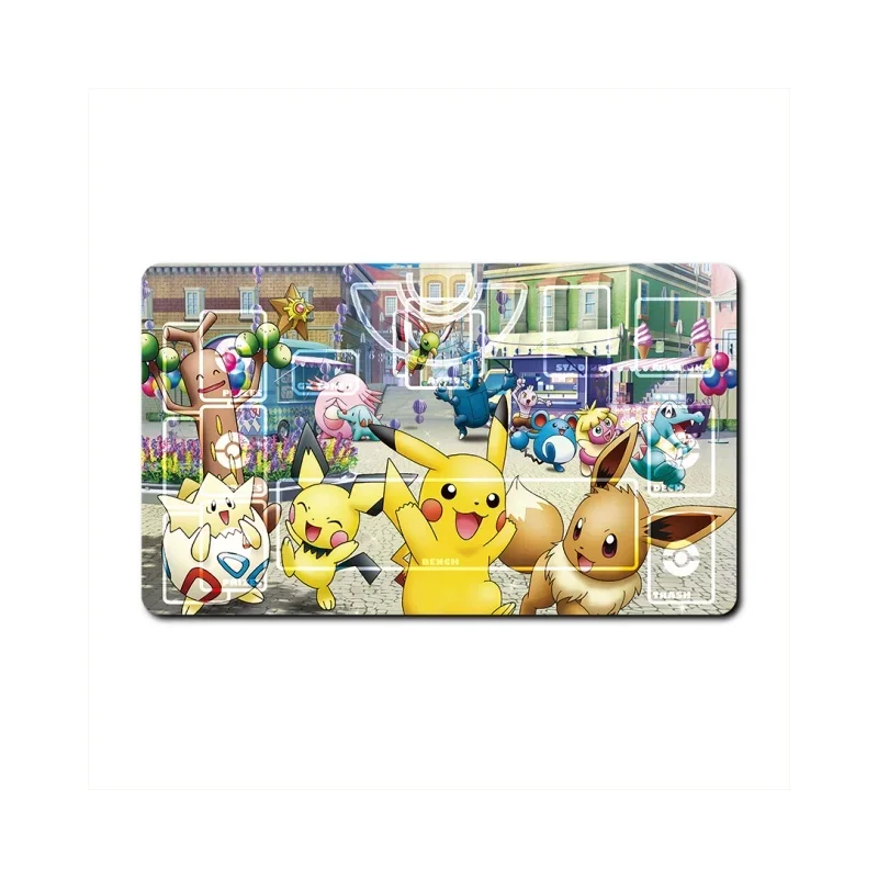 Pokemon Pikachu Lugia Zekrom Anime Game Character Self Made Gift Toy Classic Series Cards Pad Rubber Collection Card Dueling Mat