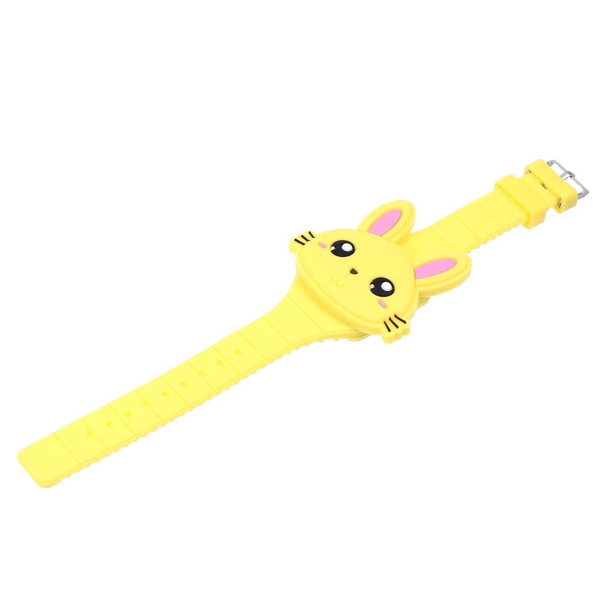 Silicone LED Cartoon Watch Rabbit Shape Wristwatch Clamshell Electronic Watch Birthday Gift Party Favor for Child T